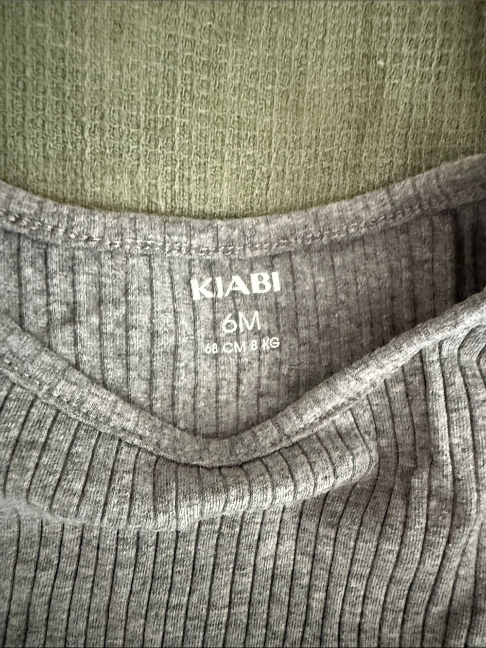 Grey Ribbed Kids One-Piece Set - Picture 2 of 10